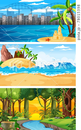 Set of different nature horizontal scenes Set of different nature horizontal scenes 78015398