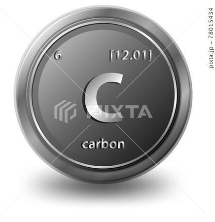Carbon chemical element. Chemical symbol with atomic number and atomic mass. Carbon chemical element. Chemical symbol with atomic number and atomic mass. 78015434