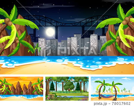 Set of different nature horizontal scenes 78017602