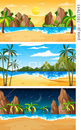 Set of different forest horizontal scenes in different times 78017643