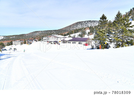 横手山スキー場 第2ゲレンデより陽坂周辺を望む(長野県山ノ内町)【2021.3】 78018309