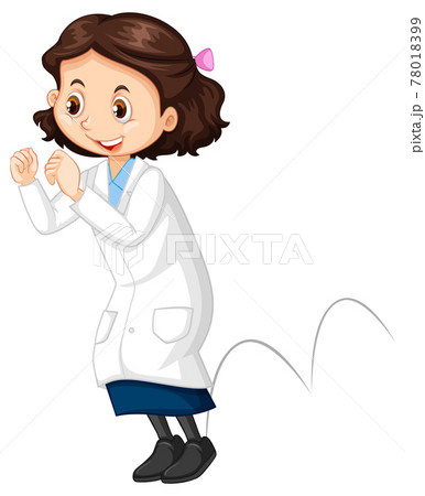 Cute girl cartoon character wearing science lab... - Stock Illustration  [78018399] - PIXTA