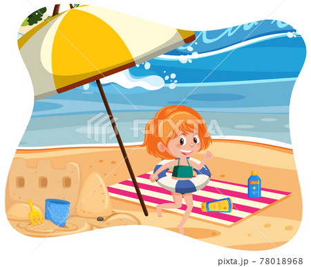 Happy girl at the beach Happy girl at the beach 78018968