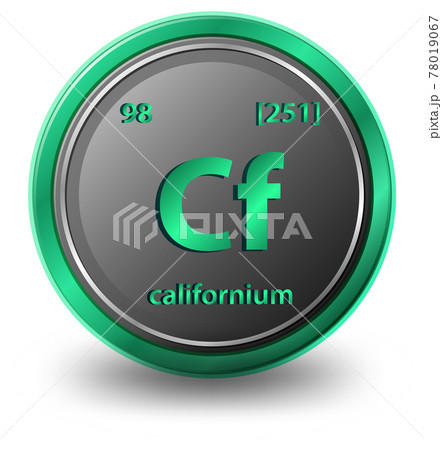 Californium chemical element. Chemical symbol with atomic number and atomic mass.v 78019067