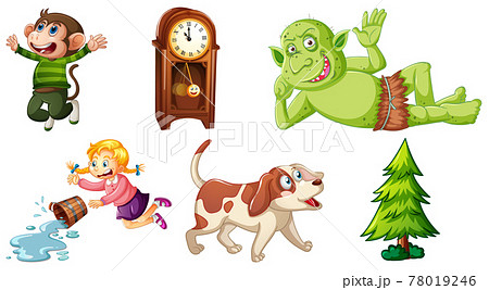 Set of different nursery rhyme character isolated on white background Set of different nursery rhyme character isolated on white background 78019246
