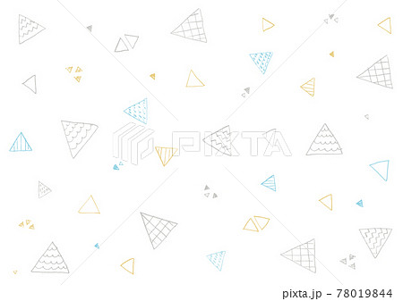 鉛筆で描いた幾何学模様の背景 三角形 カラフルのイラスト素材