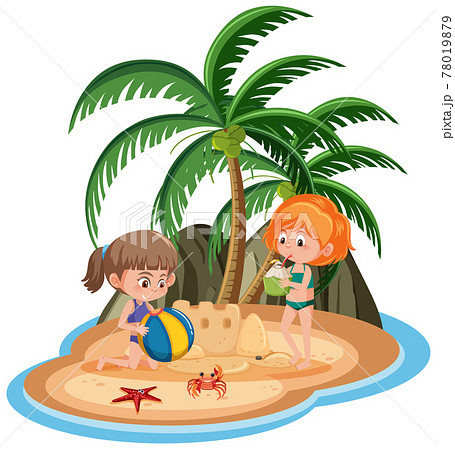 Children at the island isolated Children at the island isolated 78019879