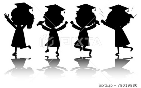 Set of kids silhouette with reflex 78019880