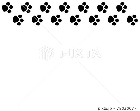 犬 猫の足跡シルエットアイコンフレームのイラスト素材