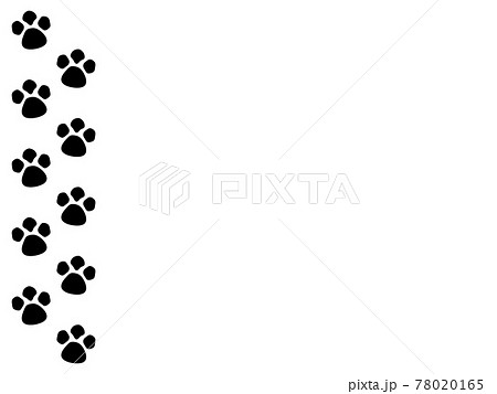 犬 猫の足跡シルエットアイコンフレームのイラスト素材