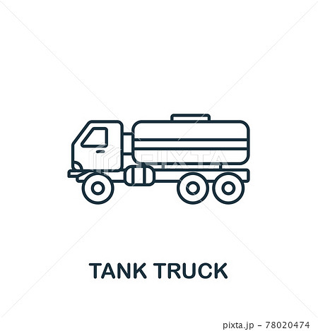 Tank Truck icon. Simple line element Tank Truck symbol for templates, web design and infographics Tank Truck icon. Simple line element Tank Truck symbol for templates, web design and infographics 78020474