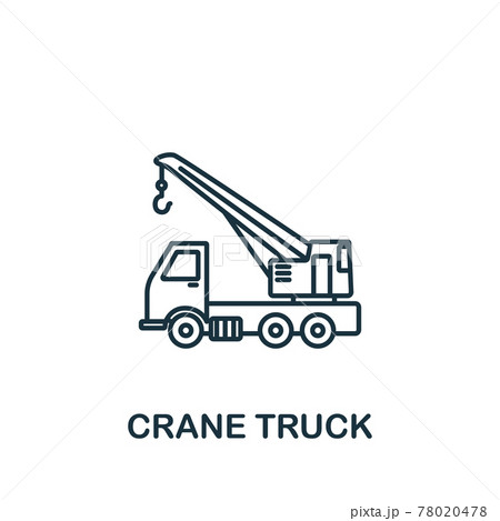 Crane Truck icon. Simple line element Crane Truck symbol for templates, web design and infographics 78020478