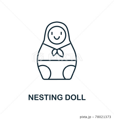 Nesting Doll icon from russia collection. Simple line Nesting Doll icon for templates, web design and infographics 78021373
