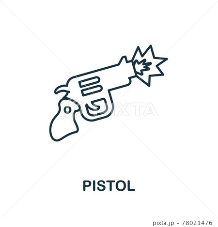 Pistol Icon Simple Element From Police のイラスト素材