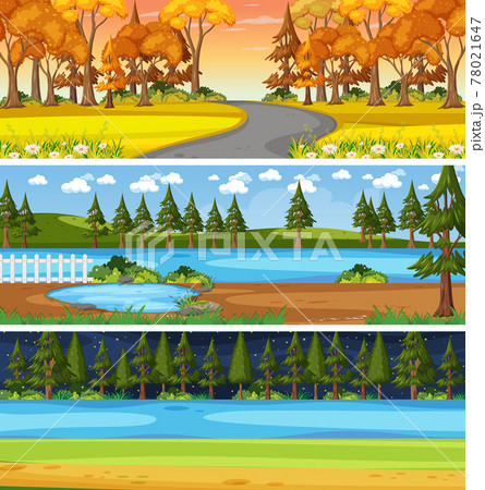 Set of different nature horizontal scenes Set of different nature horizontal scenes 78021647