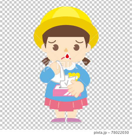 鼻血を出している女の子(帽子あり) 鼻血を出している女の子(帽子あり) 78022030