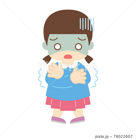 寒気で震える女の子（帽子なし） 78022607