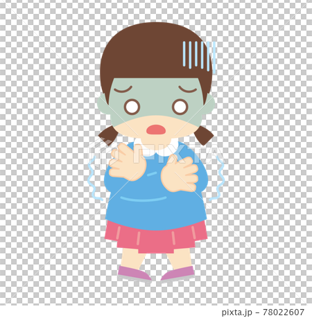 寒気で震える女の子（帽子なし） 78022607