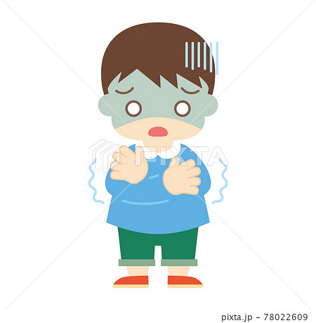 寒気で震える男の子(帽子なし) 寒気で震える男の子(帽子なし) 78022609
