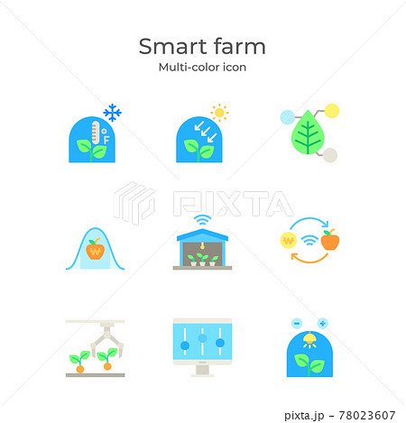 Smart Farm icon set 78023607