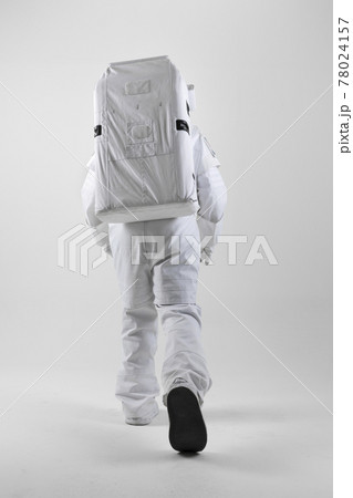 Vigorous walking astronaut, white background Vigorous walking astronaut, white background 78024157