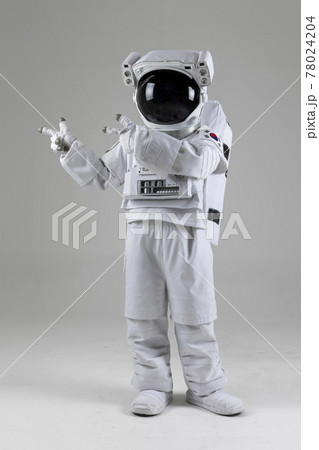 astronaut shooting gesture, white background astronaut shooting gesture, white background 78024204