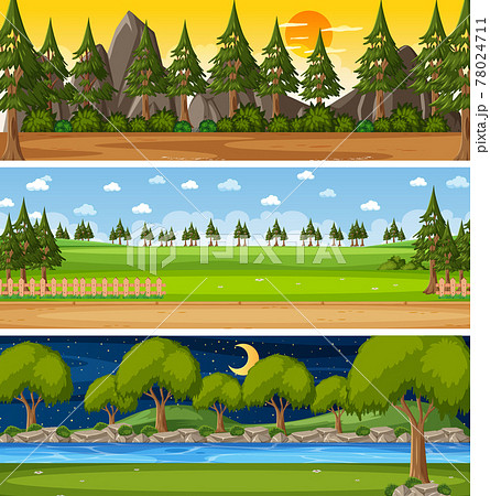 Set of different nature horizontal scenes 78024711