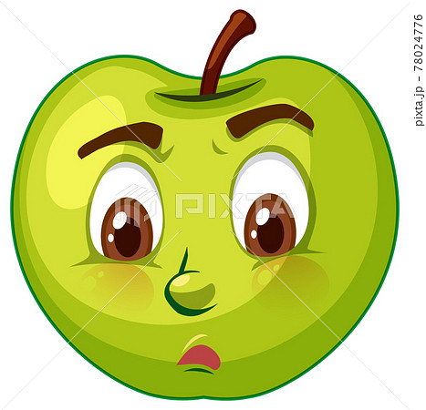 Apple cartoon character with facial expression 78024776