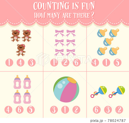 Number counting math worksheet for kids 78024787