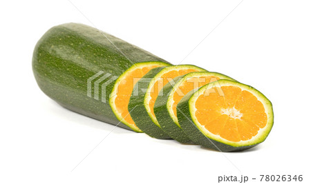 Sliced zucchini or orange, isolated 78026346