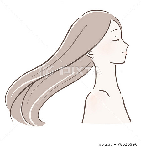 A Woman With Smooth And Fluttering Hair Stock Illustration