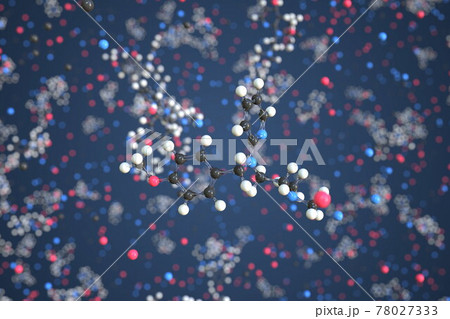 Pyrilamine molecule made with balls, conceptual molecular model. Chemical 3d rendering 78027333