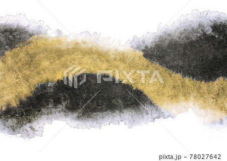 水墨 抽象 墨絵 金 背景 78027642