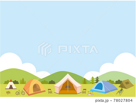 キャンプ場 レジャー アウトドアのイラスト素材