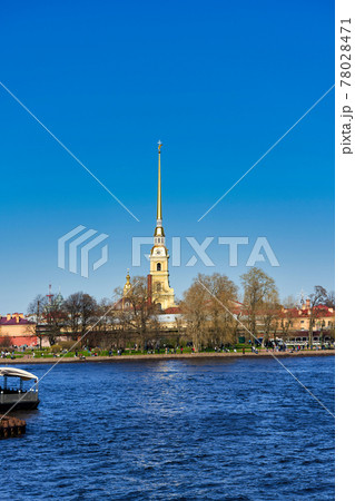 View of the Peter and Paul Fortress on the Neva River in St. Petersburg View of the Peter and Paul Fortress on the Neva River in St. Petersburg 78028471