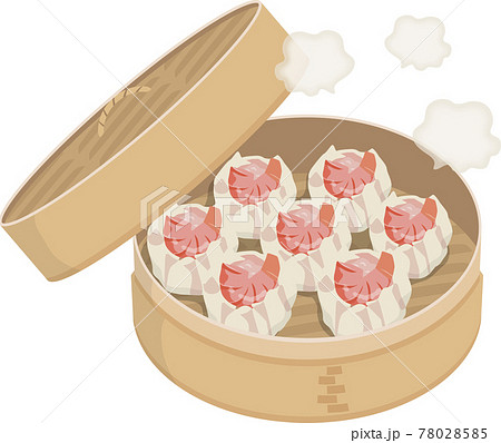 海老シュウマイ　せいろ　湯気付き 78028585