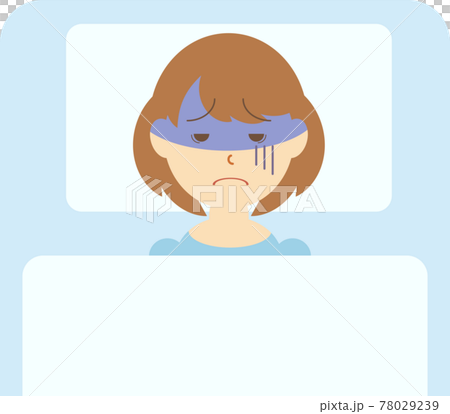 A young woman who feels sick and cannot sleep 78029239