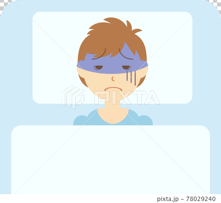 一個感覺不舒服，睡不著的年輕人 78029240