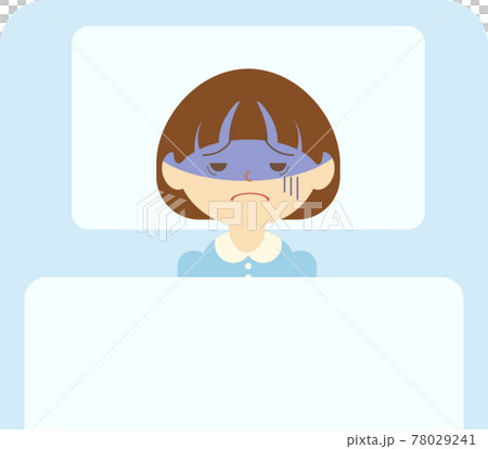 一個感覺不舒服睡不著的女孩 78029241