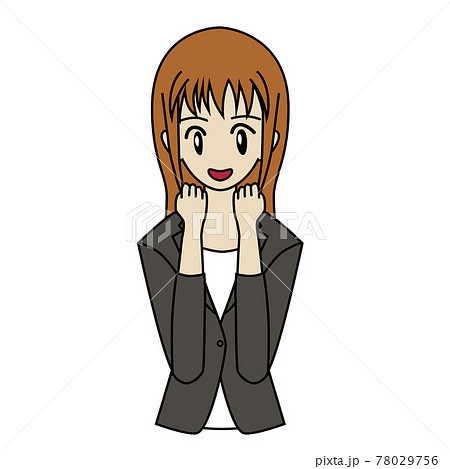 両手を握って応援するビジネスウーマンのベクターイラスト 両手を握って応援するビジネスウーマンのベクターイラスト 78029756