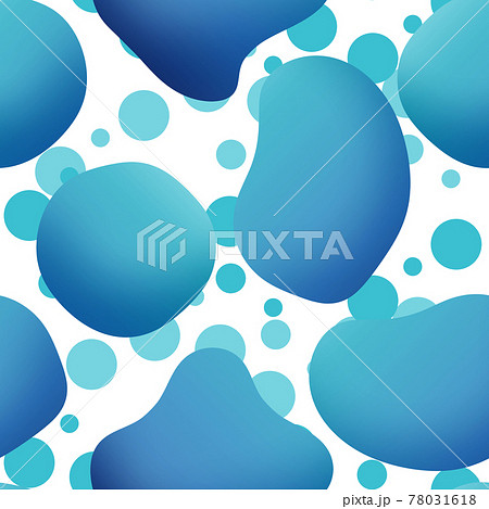 リキッドシームレスパターン バブル ブルーのイラスト素材