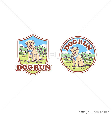 ドッグラン マーク ロゴ ベクター 素材のイラスト素材