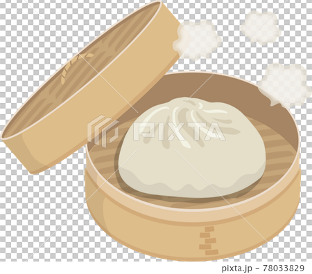 肉まん　せいろ　湯気付き 78033829