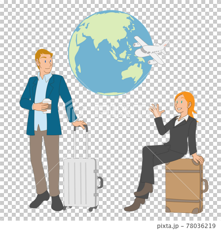 White business person of men and women going on a business trip abroad 78036219