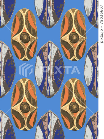 Vector repeated seamless pattern of vintage shields 78036607
