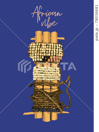 Vintage woodenn wind musical instrument. Traditional African culture 78036681