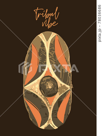 Vintage woodenn military shield. Traditional African culture Vintage woodenn military shield. Traditional African culture 78036686