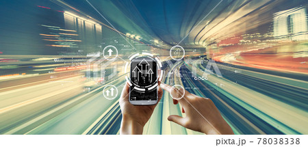 Rising arrow theme with high speed motion blur 78038338