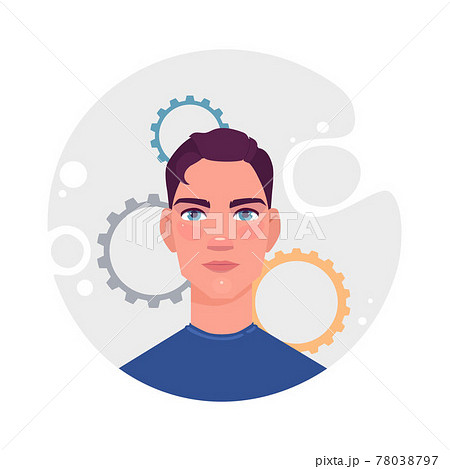 Man self realization concept background, cartoon style 78038797