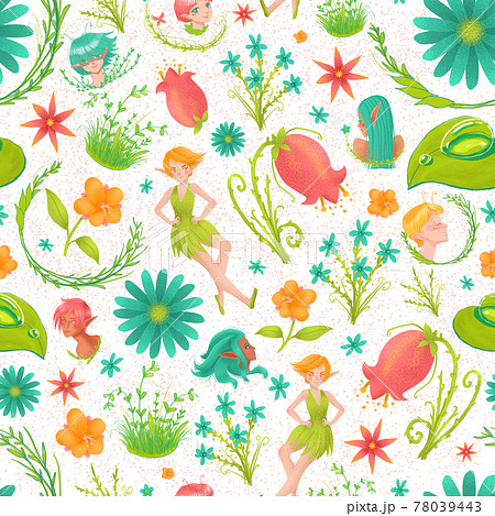 Colorful Seamless Fairy Tale Wallpaper 78039443
